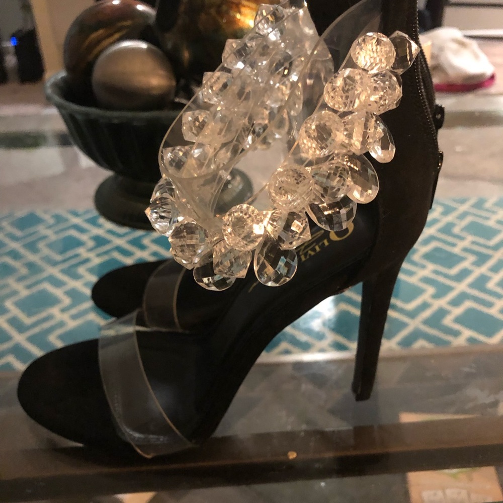 Amazing black stilettos with crystal details